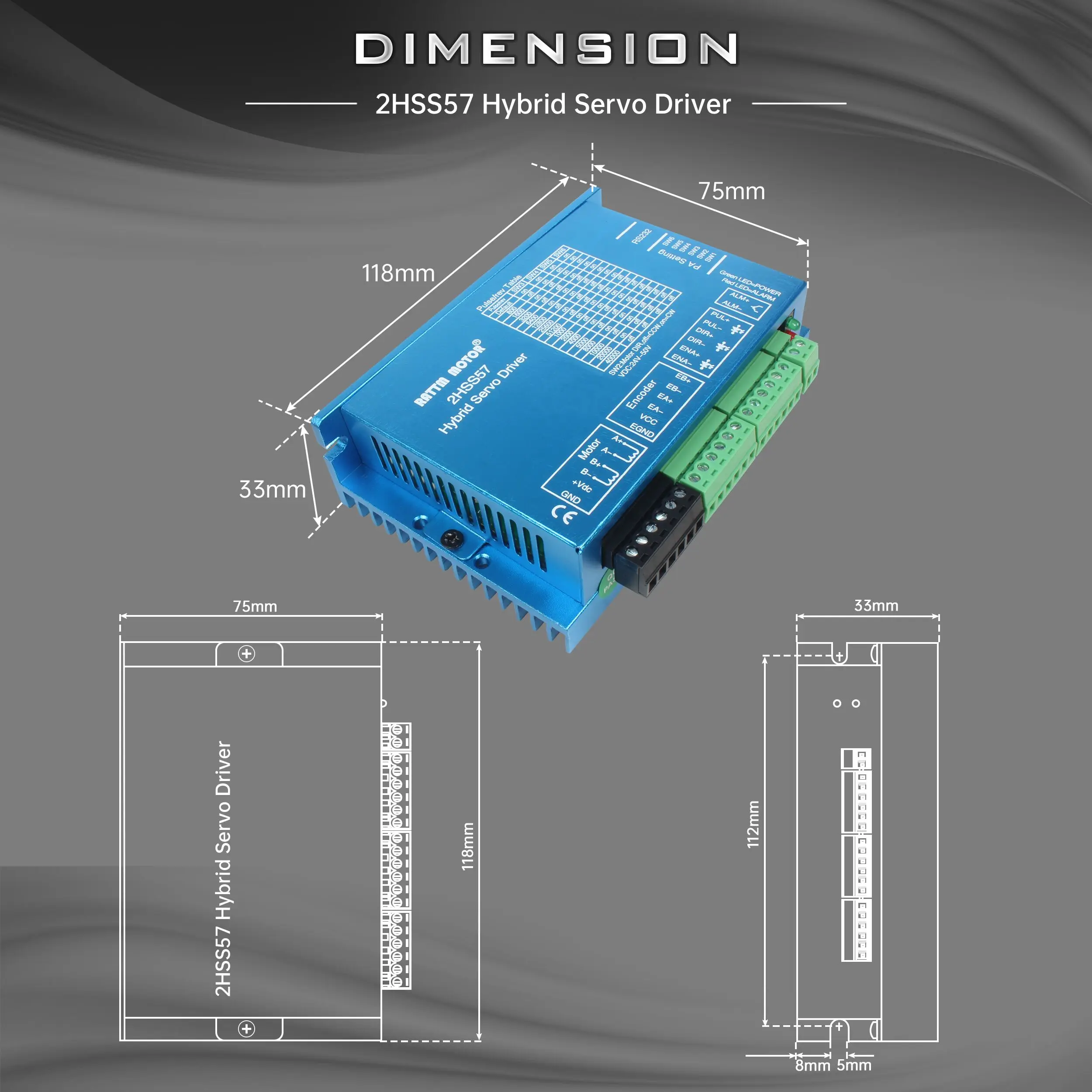 【ضريبة القيمة المضافة المجانية في الاتحاد الأوروبي】 مجموعات CNC 4 محاور Motion Mach3 Nema23 2N.m محرك سيرفو بحلقة مغلقة L88mm، محرك سيرفو هجين ثنائي الطور بقوة 350 وات 36 فولت