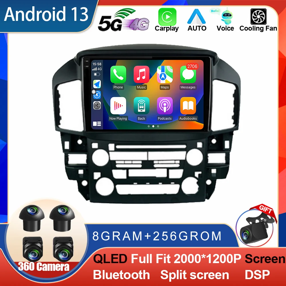 

10.1 Inch Android 13 For Lexus RX300 XU10 1997 - 2003 Car Radio 4G WIFI Video Player GPS Navigation Stereo DSP Craplay Head Unit