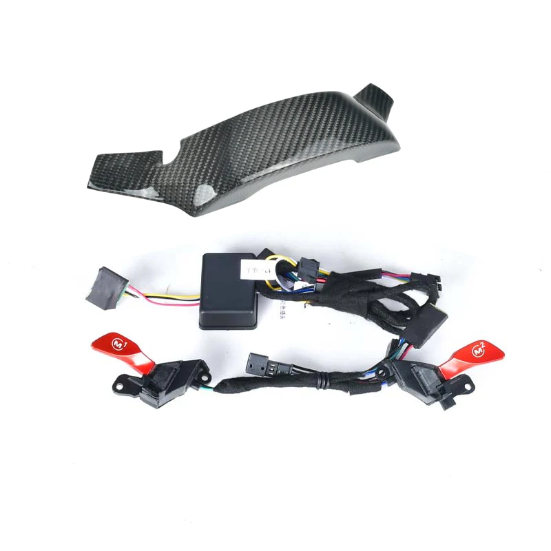 

Car Real Carbon Fiber Steering Wheel M1 M2 Switch Button Plate Cover Trim for M3 M4 M5 M8 X3M X4M G80 G82 F90 F91 F97 F98