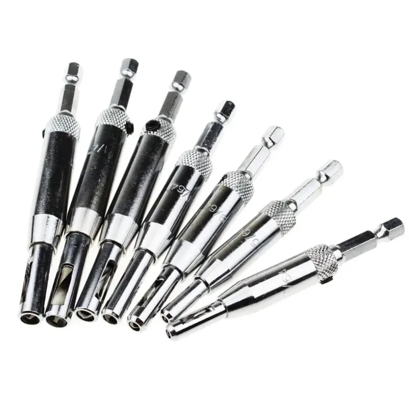 4/7-teiliges selbstzentrierendes HSS-Scharnierbohrer-Set – 5/64 Zoll 7/64 Zoll 9/64 Zoll 11/64 Zoll Drehbohrer zum Bohren von Türen, Schränken und Fenstern