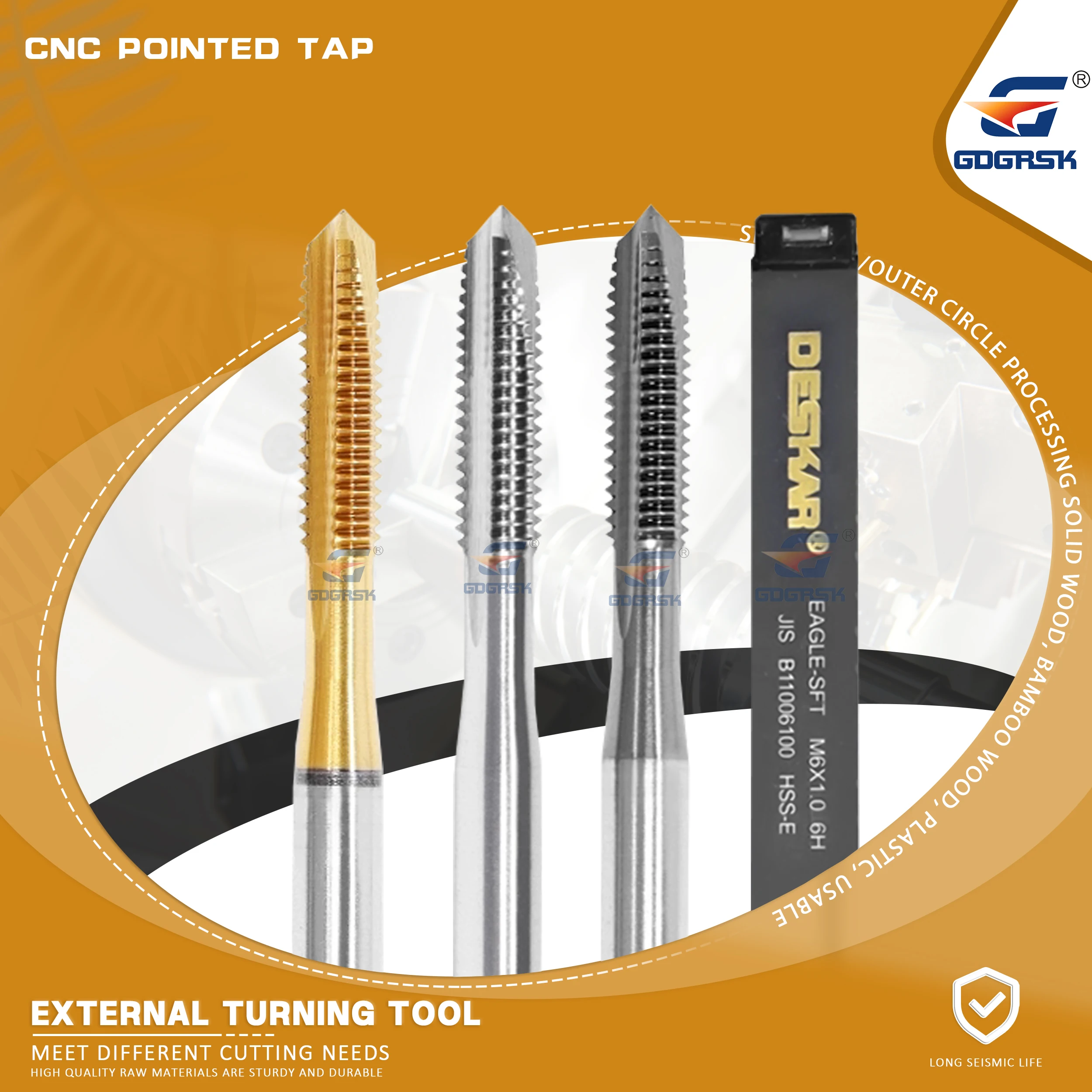 

DESKAR Numerical Control Lathe Snail Tip Tap M3/M4/M5/M6/M8/M10/M12 machine tool Tip Straight Flute Drill Bit Tap For A Special