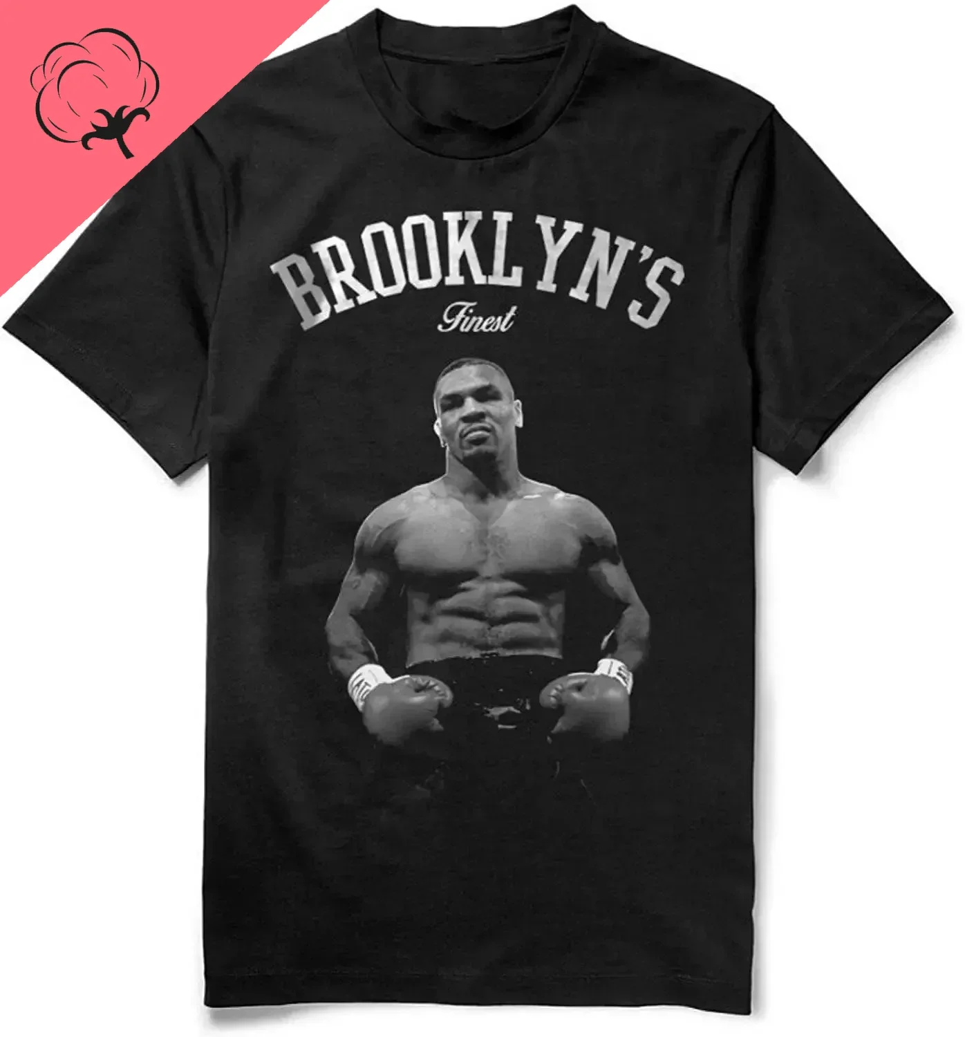 تي شيرت رجالي كاجوال بأكمام قصيرة ورقبة دائرية بطل الملاكمة مايك تايسون ، قطن ، الصيف ، المقاس