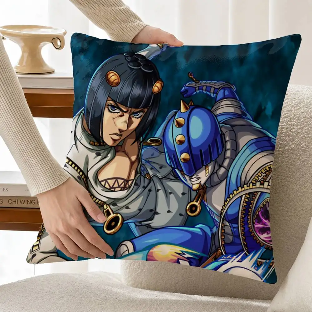 JOJO B-Bruno Bucciarati Customizable Square Pillow case Double Sided Print Sofa Bedroom Decor Cushion Cover