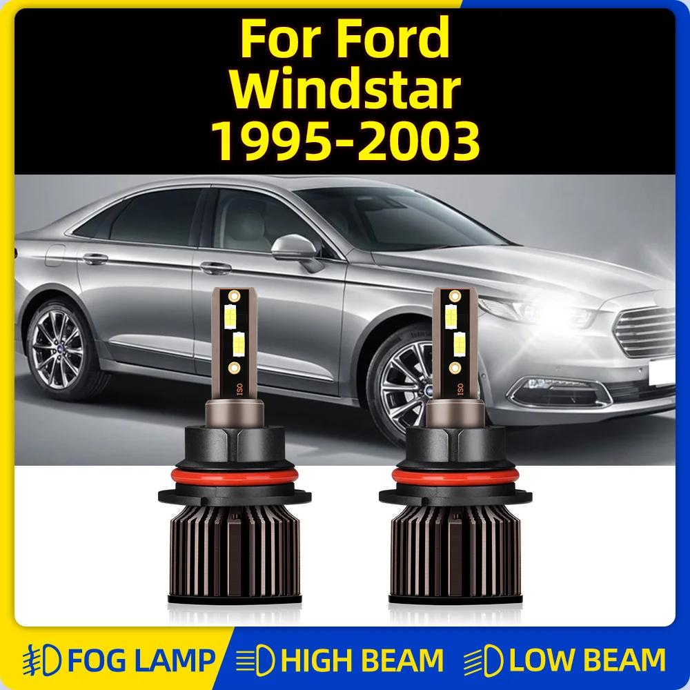 2Pcs 120W LED Canbus Car Headlight Bulbs 20000LM Turbo Lamps 12V 6000K For Ford Windstar 1995-1997 1998 1999 2000 2001 2002 2003