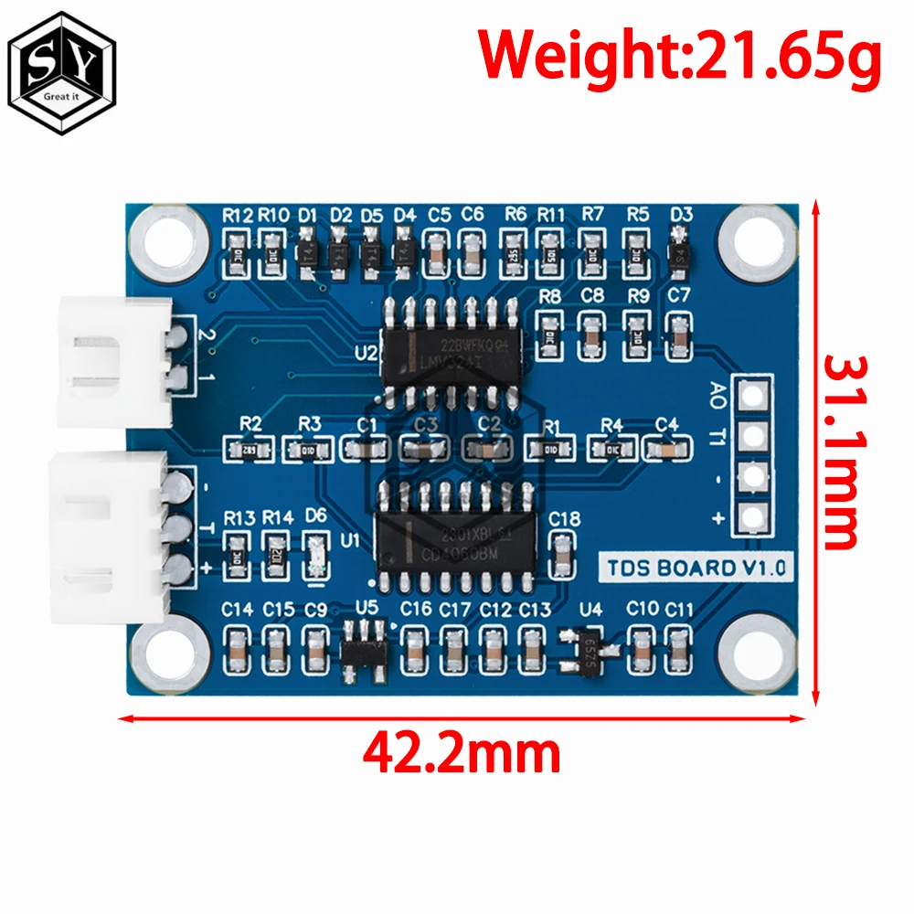 TDS Sensor Meter V1.0 Board Module Water Meter Filter Measuring Water Quality For Arduino UNO R3