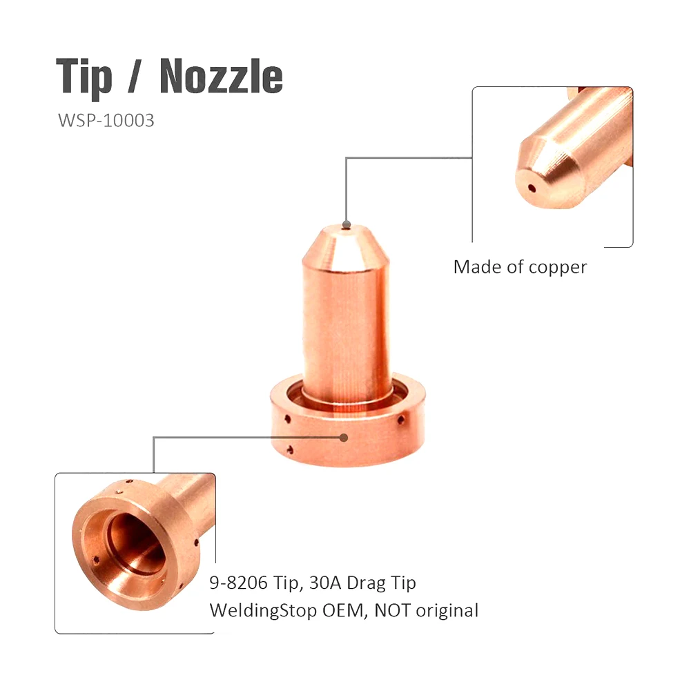 

Сварочное паяльное оборудование, насадки для плазменной горелки, насадки для плазменной резки, термодинамическое жало для плазменной горелки, 5 шт., 9-8206, насадка SL60 ~ 100