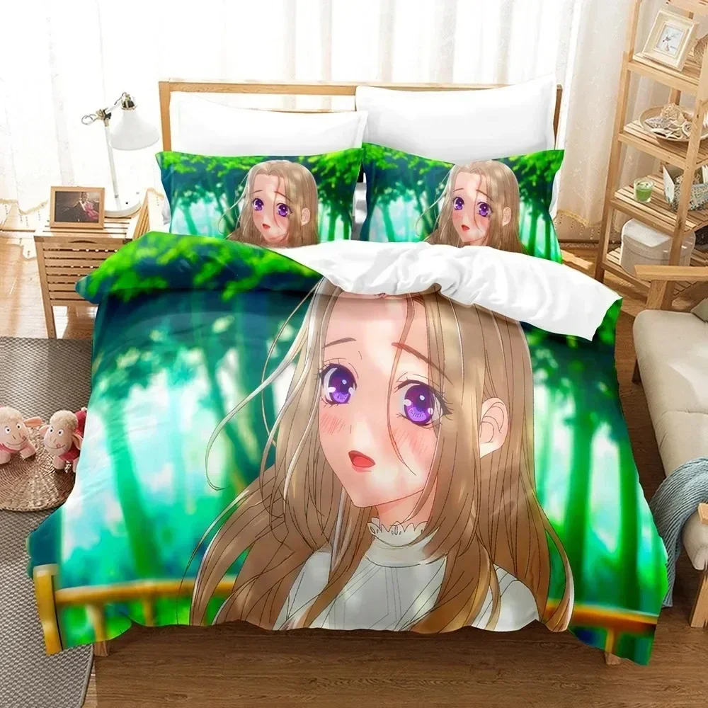3D Printed Anime A Girl And Her Guard Dog Bedding Set Single Twin Full Queen King Size Bed Set Adult Kid Bedroom Duvetcover Sets