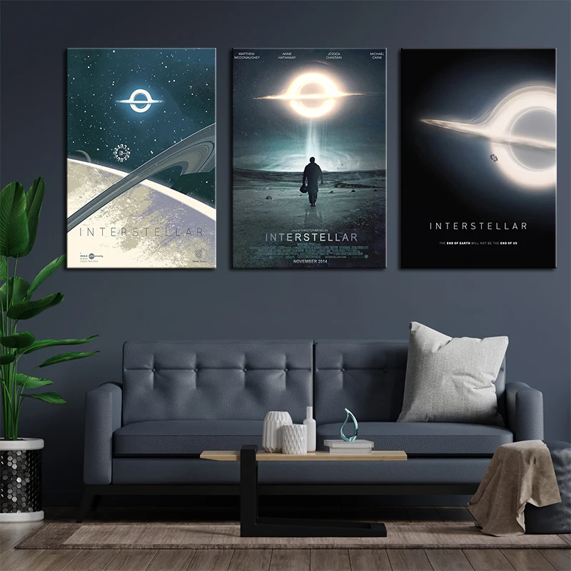 بين النجوم المشارك حائط لوح رسم الديكور صور الفيلم الملصقات والمطبوعات الرسم على لوحات القماش الجدارية ديكور غرفة المنزل