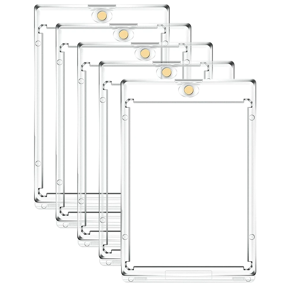 

5Pcs Acrylic Magnetic Card Holder,35PT Clear Card Protectors for Baseball Football Sports Card Game Card Storage Display