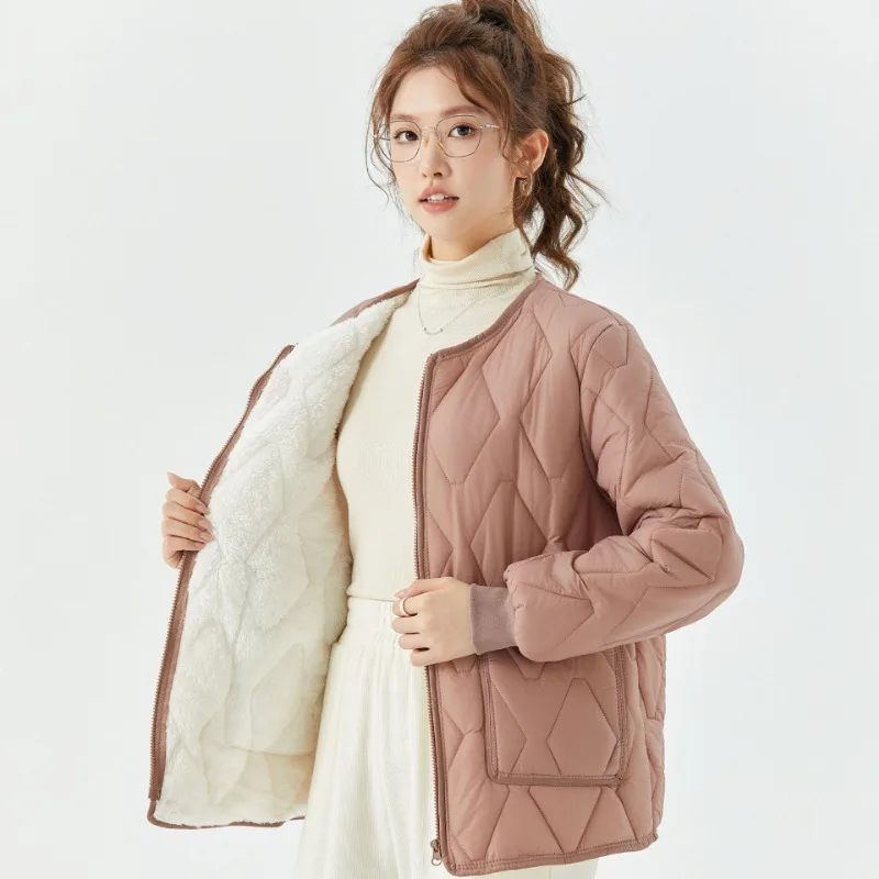 

Осенне-зимняя новинка: модный повседневный комплект для пар (женский и мужской) – однотонная хлопковая куртка с круглым вырезом, длинным рукавом и молнией, простой дизайн.