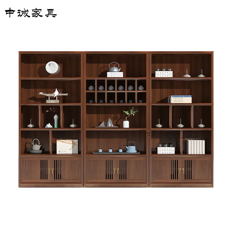 Custom Solid Wood Display Cabinet Tea Sets, Tea Room Display Cabinet, Zen Style Display Cabinet, Tea Leaf Shelf, Boo