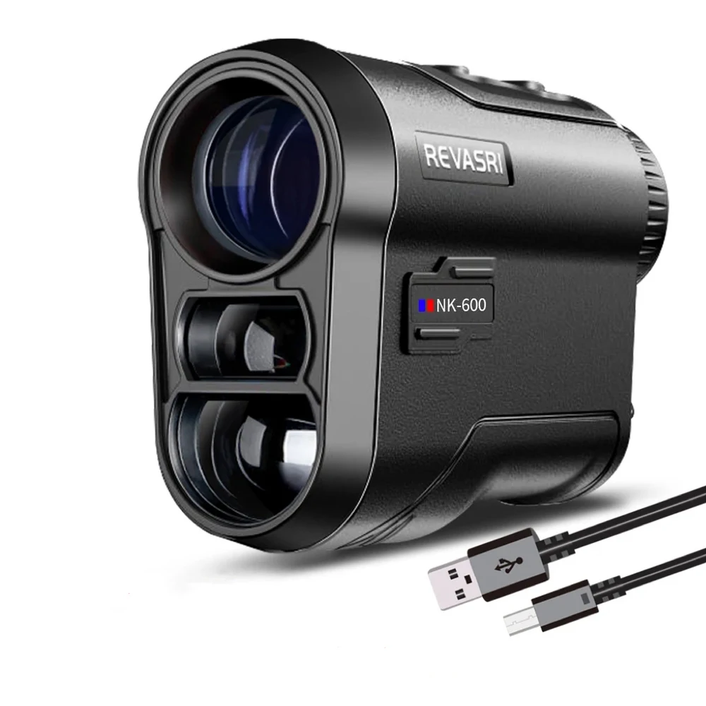 REVASRI Golf Laser Rangefinder 600M Telescope with Flag-Lock Slope Pin Distance Meter for 1000M Camouflage Hunting Monocular