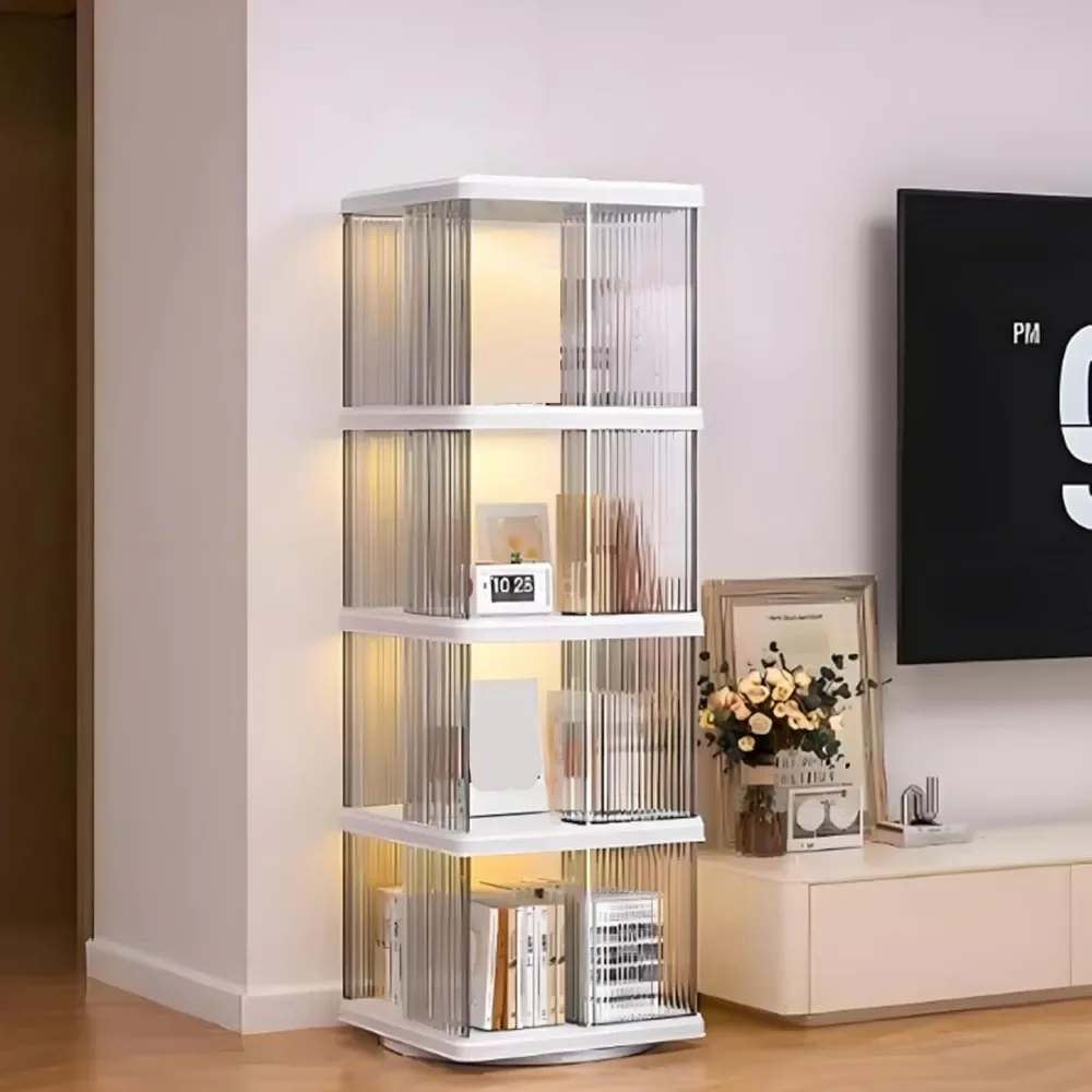 Glass Display Cabinet with Storage Shelves Collectibles Cabinet Display Shelf Transparent Dustproof Showcase  Display Cabinet