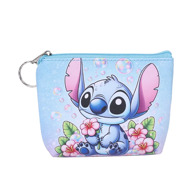 New Diseny Products Stitch New Cute and Creative Zero Wallet Elementary School Mini Portable Card Bag Cartoon Key Storage Bag