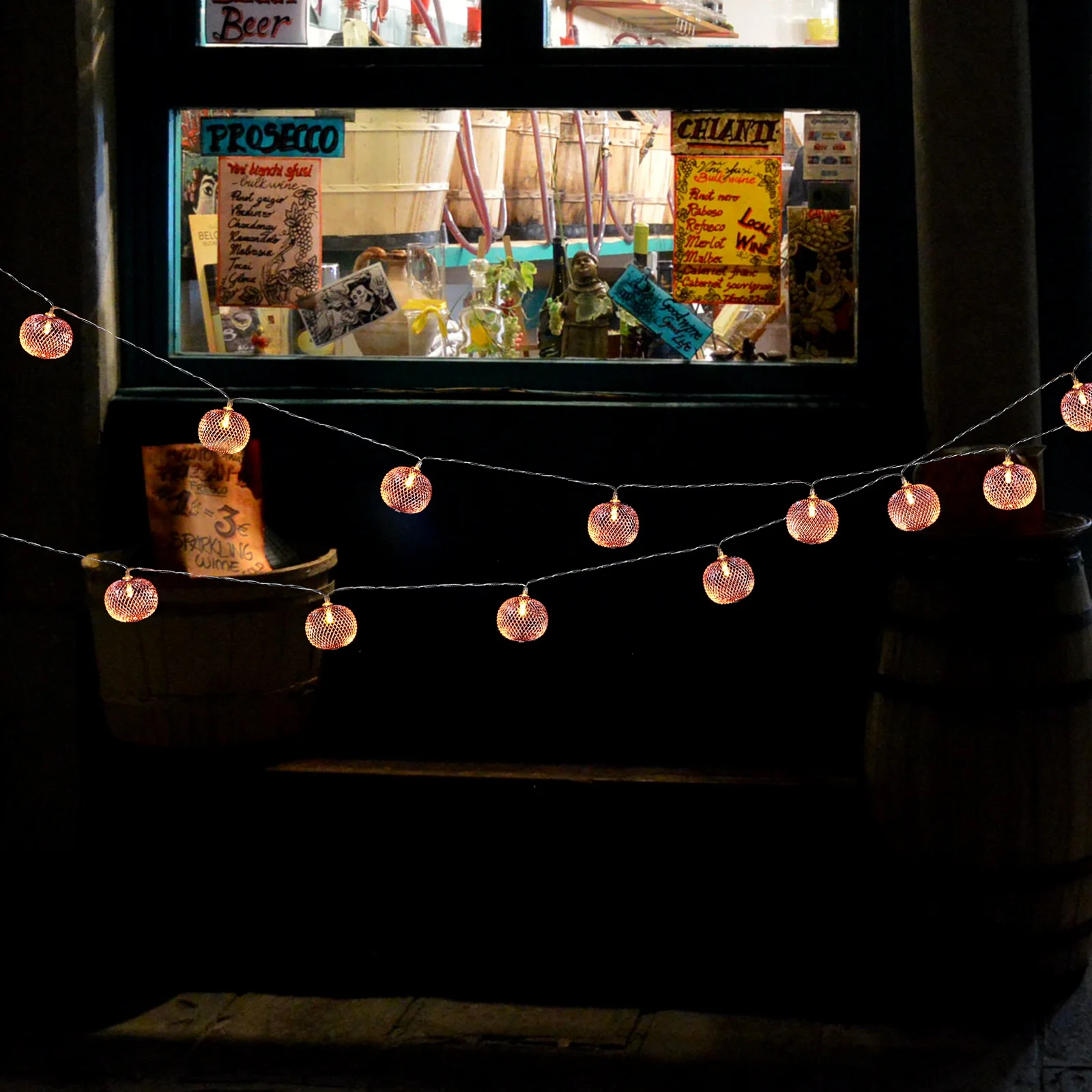 

1Pcs Creative Iron Craft Christmas Lantern String Lamp Festival Light Ornament Decorative Hanging Xmas String Light