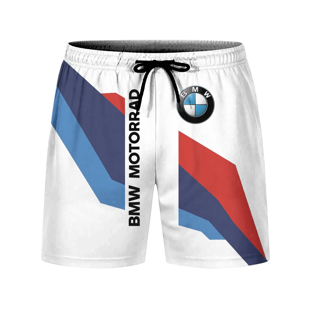شورت BMW Motorrad Motorsport للرجال كاجوال شبكي يسمح بمرور الهواء وسروال جري مريح للياقة البدنية