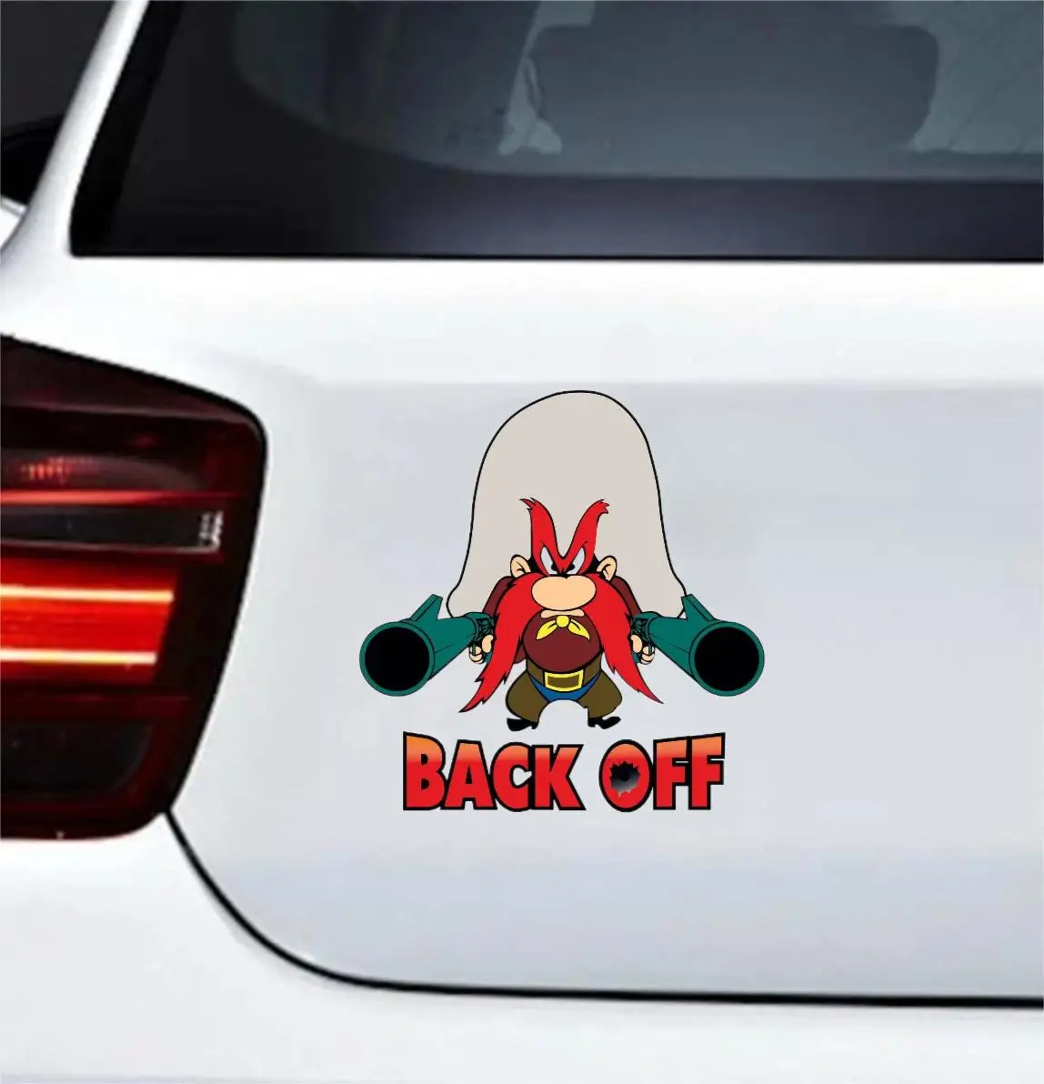 Back Off YOSEMITE SAM Sticker Toolbox Laptop Motorcycle Off-road Laptop Helmet Trunk Accessories Car Styling