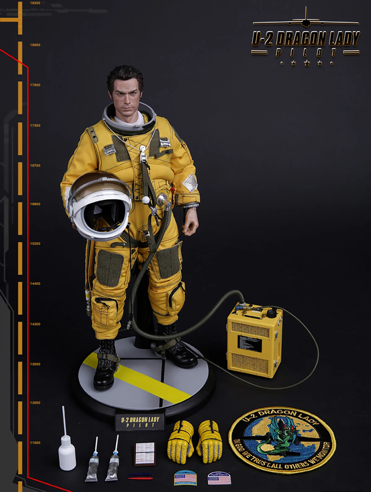 DAMTOY 78030 1/6 u2 Longnv reconnaissance aircraft pilot movable figure soldier model 12 inches