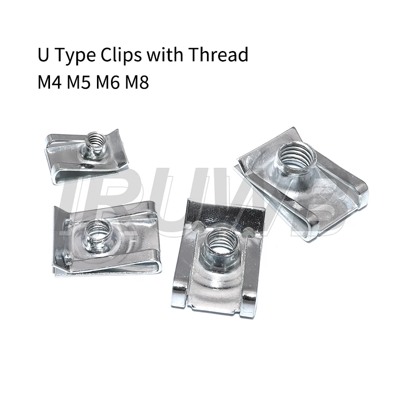 5pcs U Type Clips with Thread M6 M5 M4 M8 8mm 5mm 6mm 4mm Reed Nuts for Car Motorcycle Scooter ATV Moped