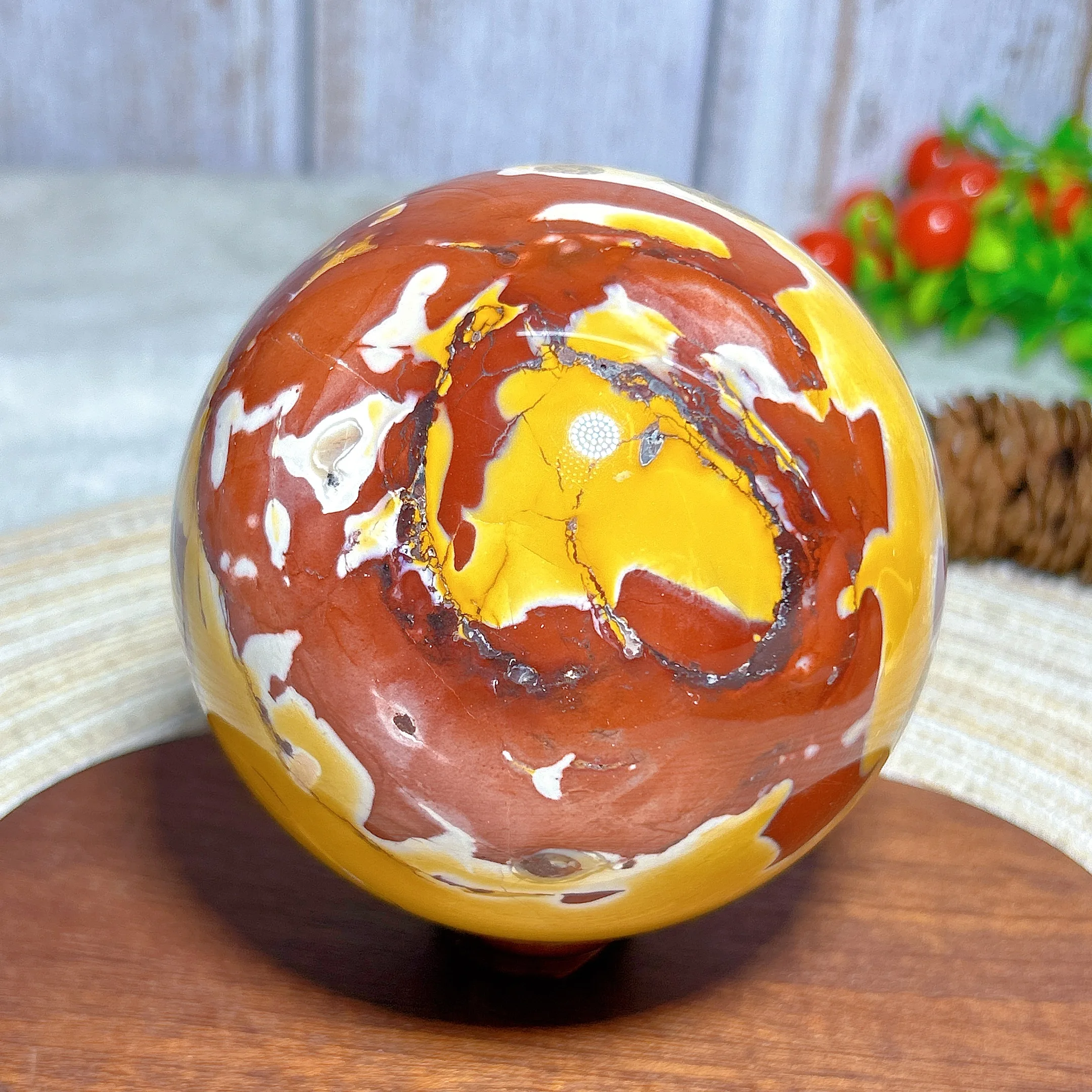 High Quality Mookaite Big Sphere Polished Ball Healing Natural Crystal Gemstones Mineral Energy Home Decorations Room Decor Gift