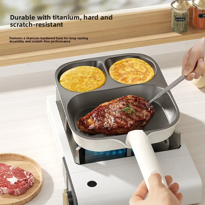 

Breakfast Pot 3-in-1 Titanium Ceramic Non-stick Pot Multifunctional Uncoated Universal Combustion and Power