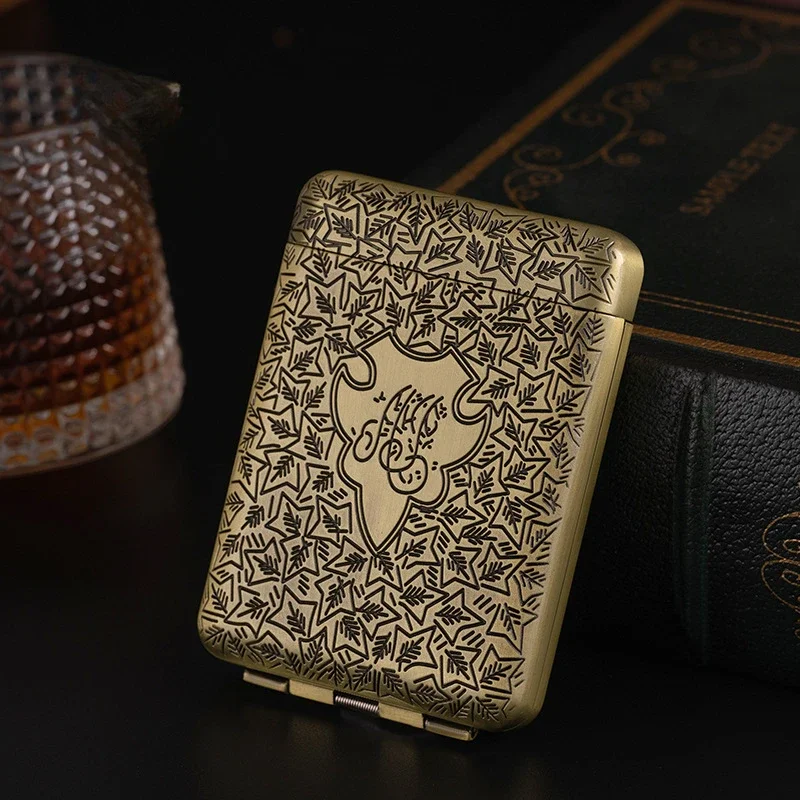

New Luxury Vintage Engraved Cigarette Case Container Pocket Cigarette Case Holder Cigarette Storage Box Men's Gift