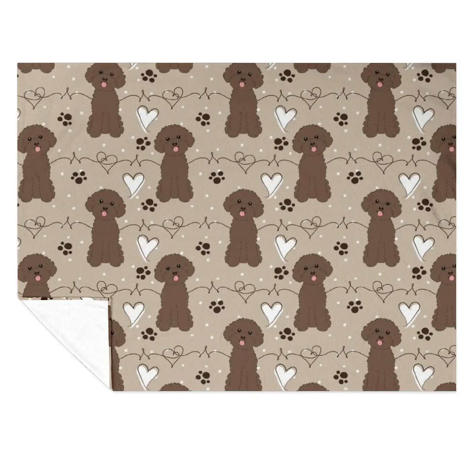 

LOVE Chocolate Toy Poodle Throw Blanket Furrys Personalized Gift Sofa Throw Blankets Sofas Of Decoration Blankets