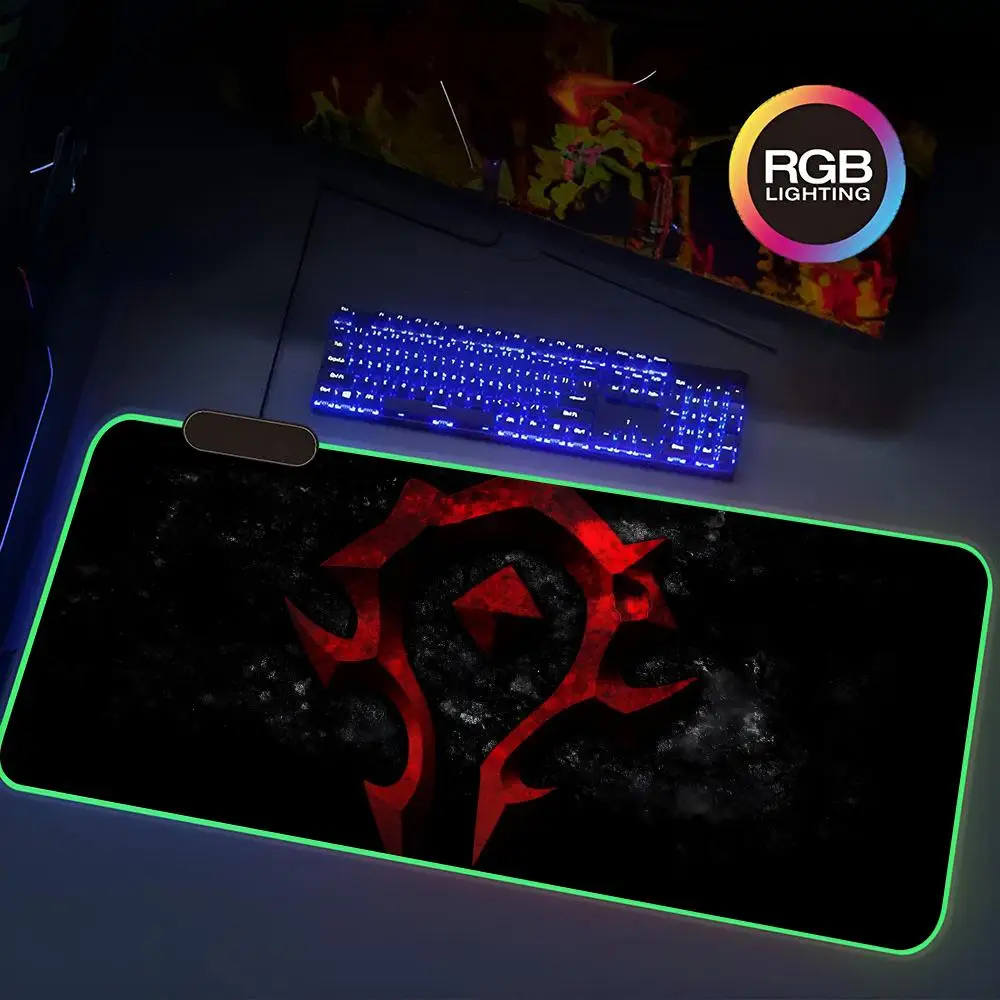 w world de w warcraftes rgb gaming mouse pad tapete extra grande para computador captacao de som suave su 80x40cm 01