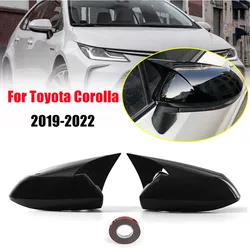 For Toyota Corolla 2019 2020 2021 2022 Car Rearview Side Mirror Cover Wing Cap Exterior Door Housing Shell Trim ABS Carbon/Black
