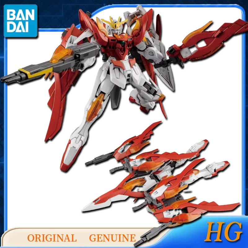 Bandai-Original Genuine HG WING Gundam ZERO HONOO Anime Figuras de Ação Brinquedos para Meninos e Meninas, Modelo Colecionável Crianças Ornamentos, Presente