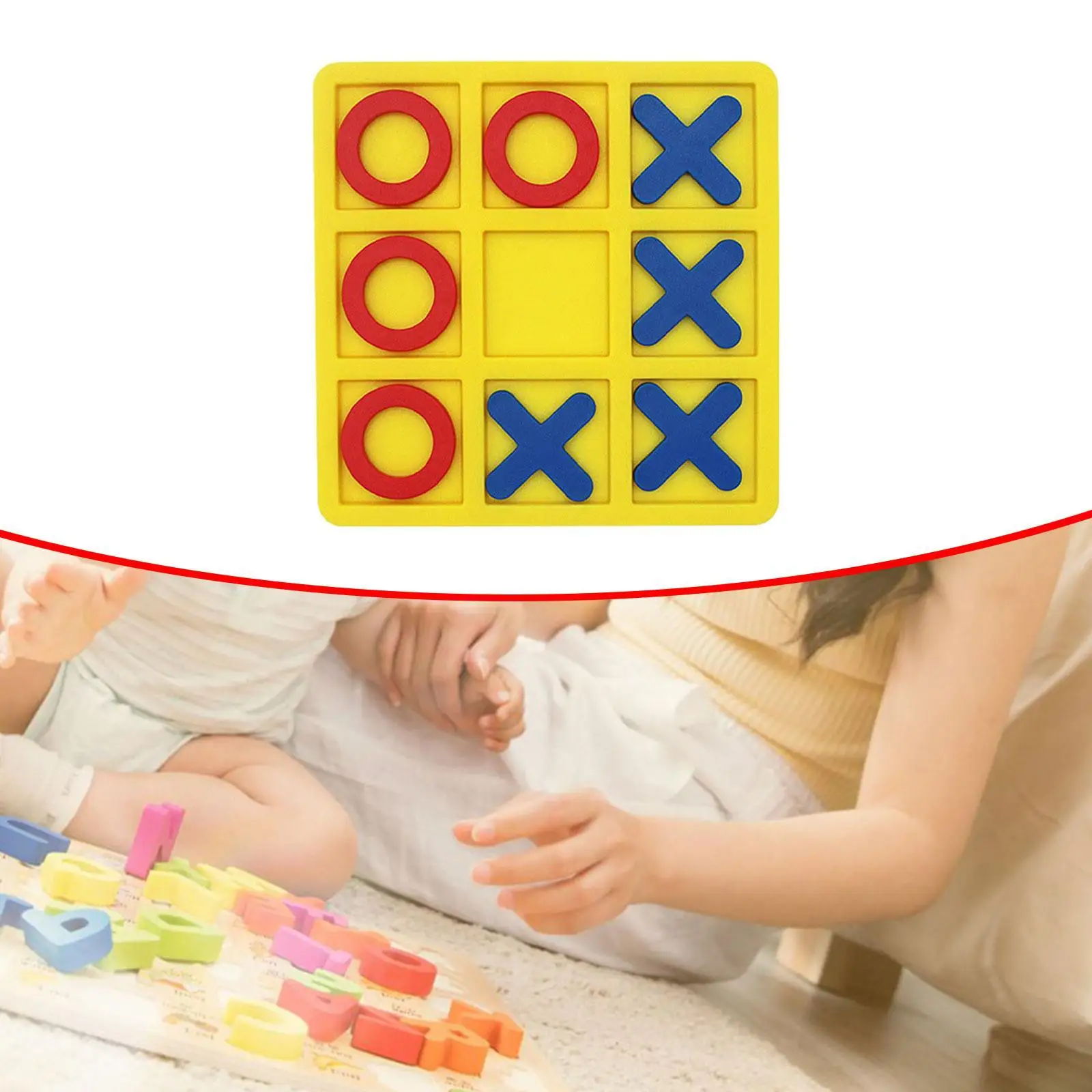 Tic TAC Toe-Spiel, pädagogische Strategie-Brettspiele, klassisches Couchtischspiel für Familien, Kinder, drinnen und draußen, Wohnzimmer für Erwachsene