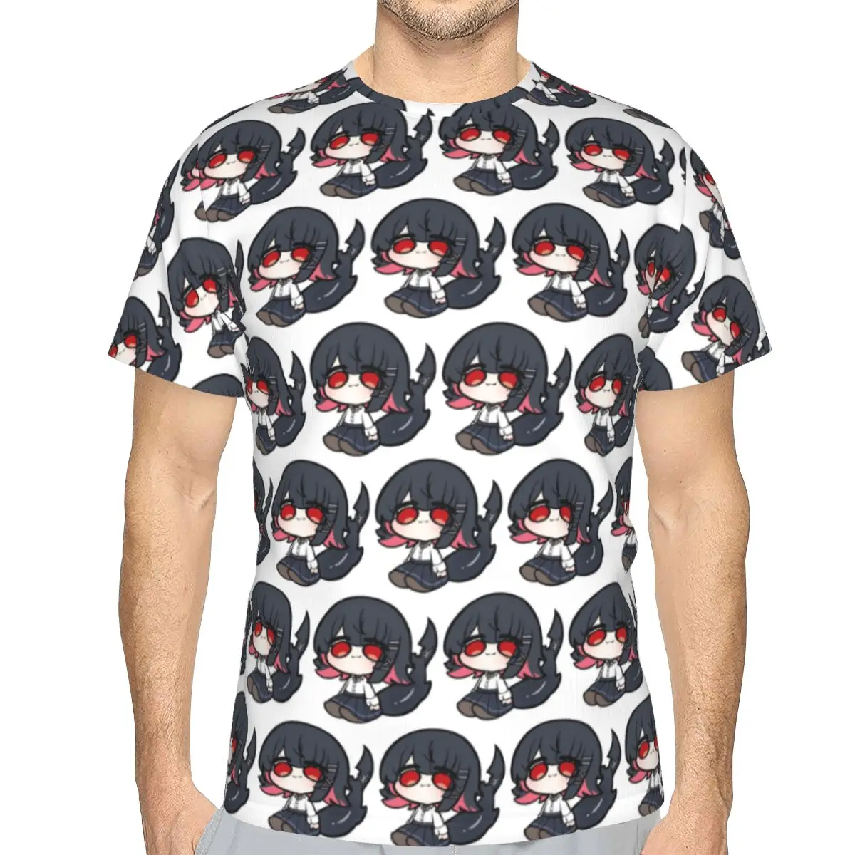 100% Cotton Anime Zenless Zone Zero Chibi Ellen Joe T-Shirt Men's Fashion T Shirt Men Crew Neck Summer Shirts Tops