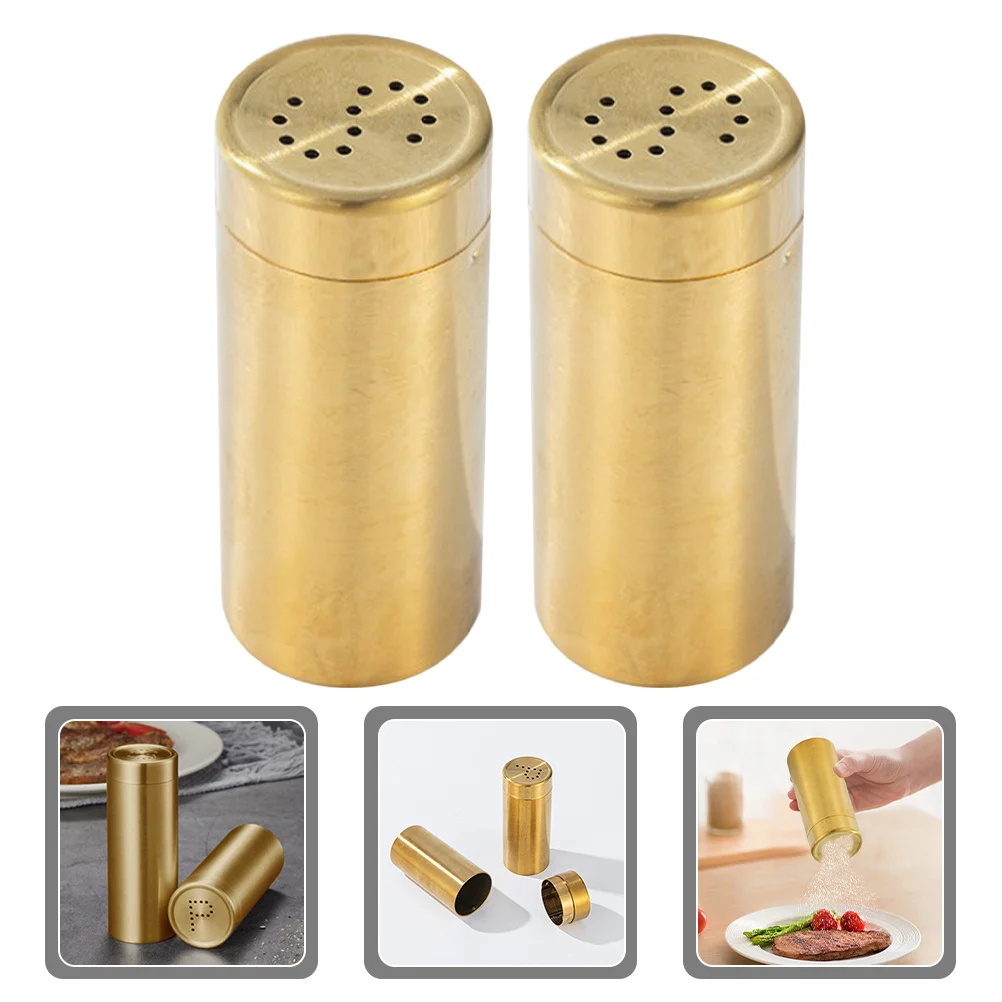 

2pcs Stainless Steel Seasoning Bottles Fine Workmanship Kitchen Gadget For Salt Pepper Spices Storage Multipurpose