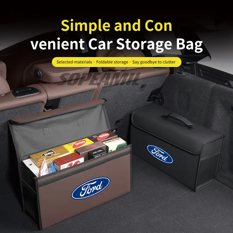 

Car Trunk Storage Box Organizer Foldable Container Bag For Ford Ranger Fiesta Kuga Mondeo Focus Raptor Edge Explorer ST C-max