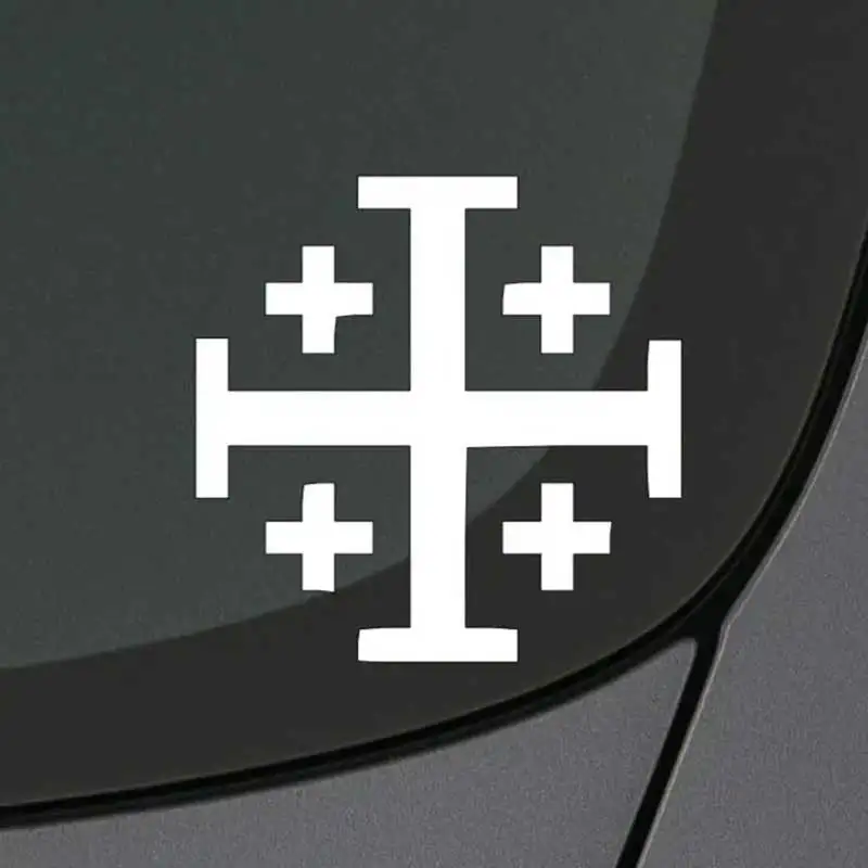 

Jerusalem Cross Car Decal_ Religious Catholic Vinyl Decal For Automotive Rear Window And Bumper Waterproof Sticker SH1215
