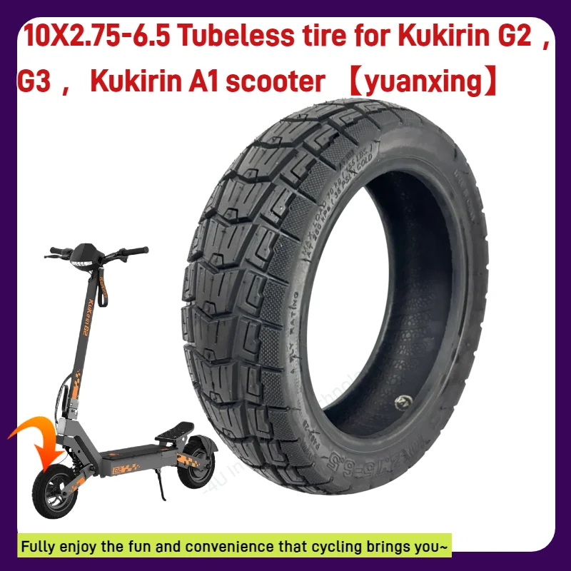 Pneu tubeless 10x2.75-6.5 pour trottinettes électriques KuKirin G2 G3 Kukirin A1 SmartGyro Rockway C - Pièces de rechange