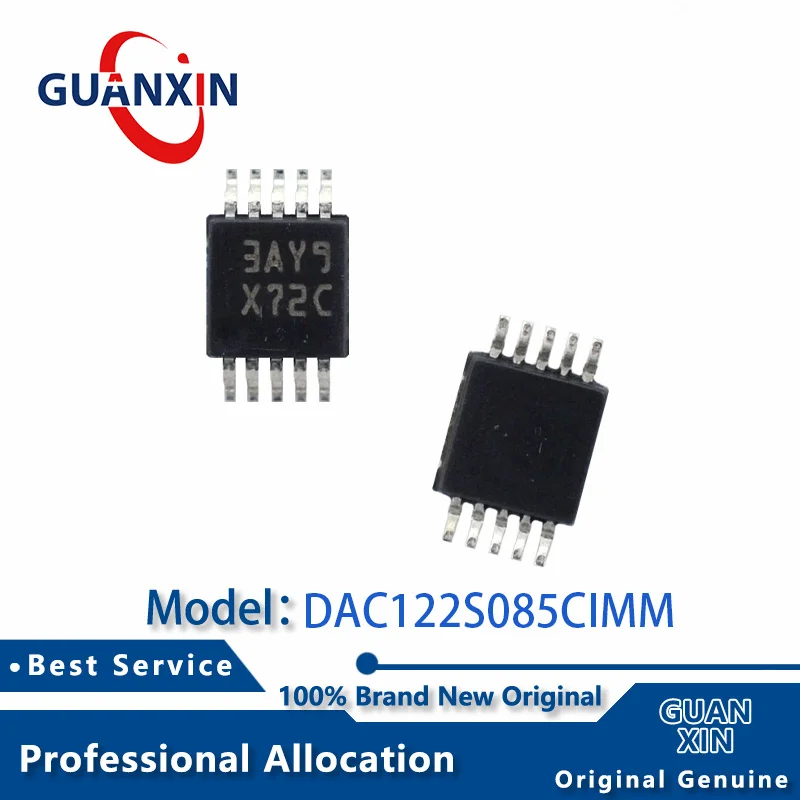 

100% New electronics DAC122S085CIMM DAC122S085CIMMX VSSOP-10 Marking X72C DAC122S085