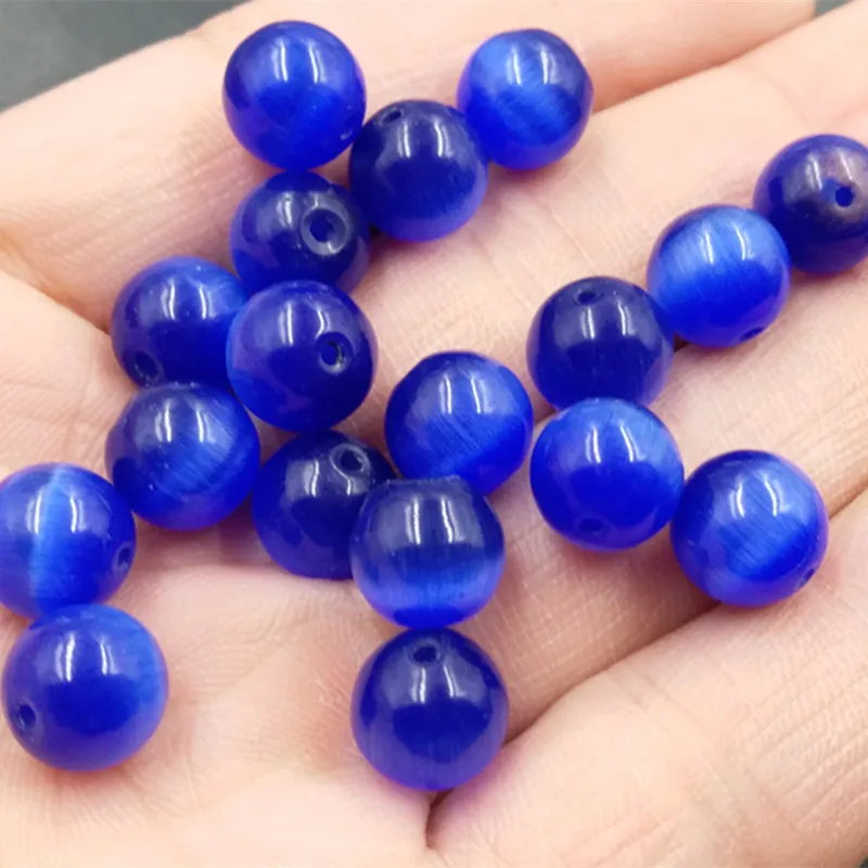 Factory Wholesale Ice-like Royal Blue Opal Loose round Beads DIYOrnament Beads Accessories Scattered Beads