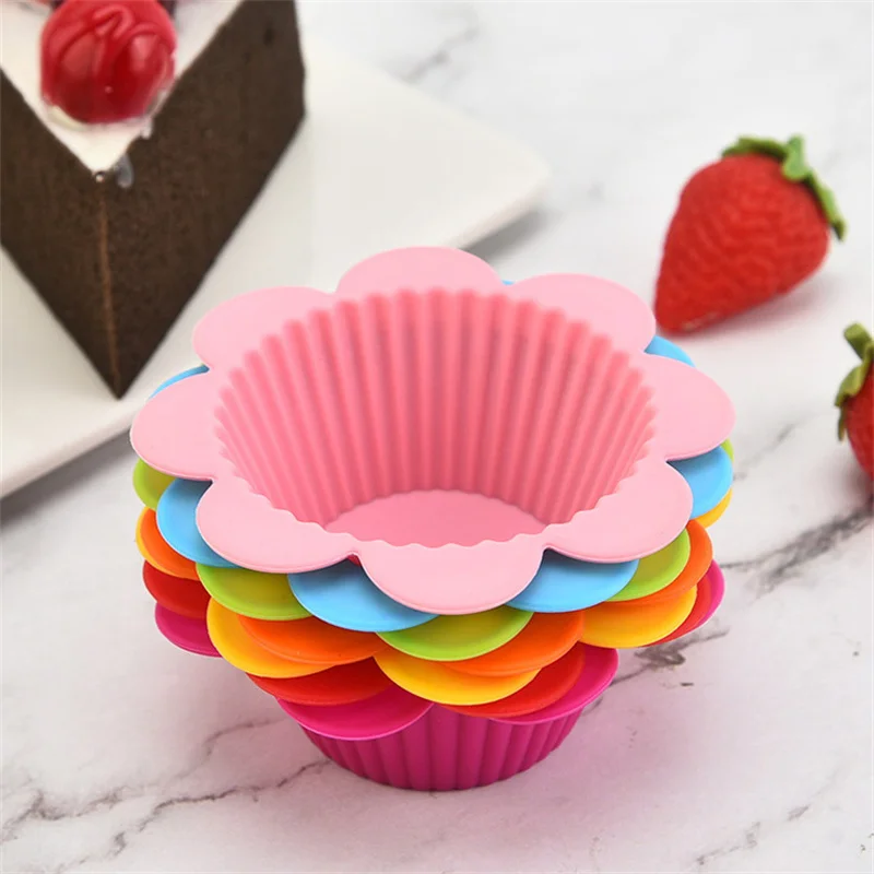 Moldes de silicona para cupcakes, reutilizables, antiadherentes, fáciles de limpiar, 1 piezas