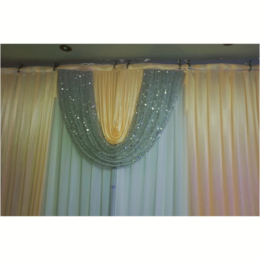 10ft*20ft Wedding Backdrop with  sequins Swags Party  Celebration Stage curtain  Background decoration  Backcloth