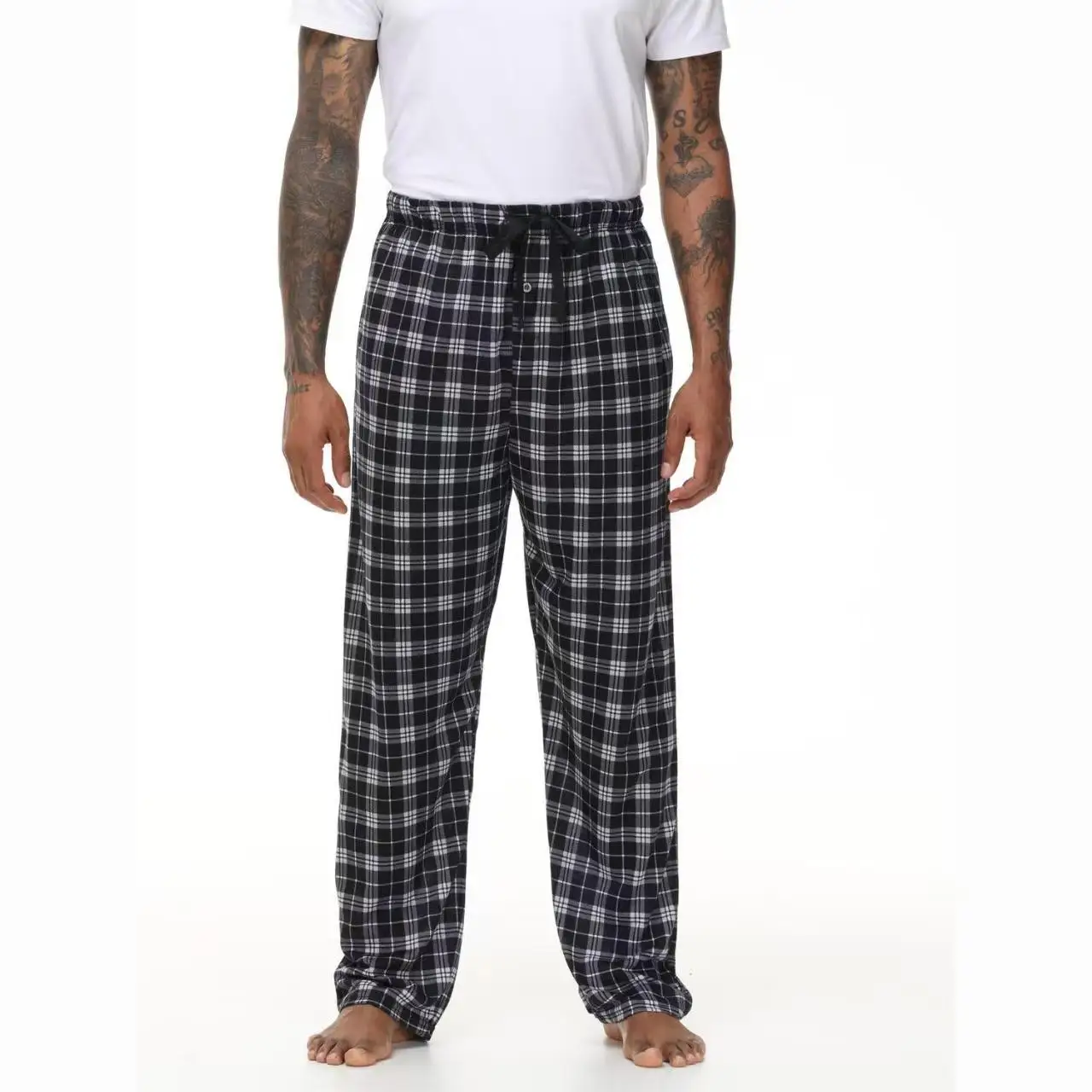 سراويل بيجامة رجالية أنيقة جديدة لعام 2025 ، سراويل طويلة غير رسمية للربيع والخريف بلون سادة ، سراويل منزلية فضفاضة مستقيمة الساق للرجال ، مناسبة للارتداء في الخارج