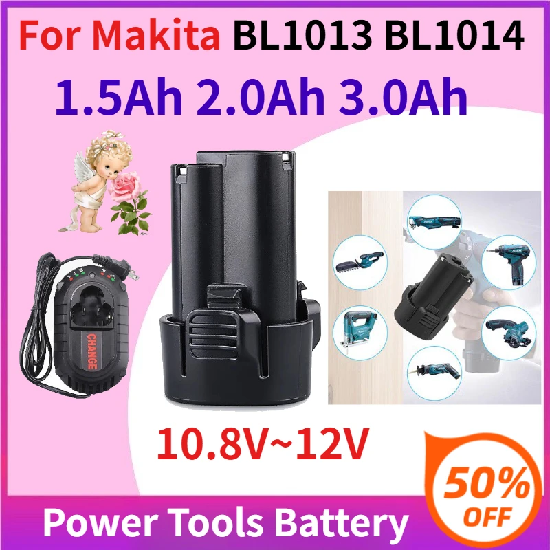 10.8V~12V 1.5Ah 2.0Ah 3.0Ah Power Tools Battery pack with charger for Makita BL1013 BL1014 Replaceable Li-Ion Batteries