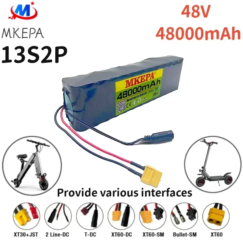 

48V 13S2P 18650 Powerful Battery Pack, 48Ah Large Capacity Lithium Battery, Rechargeable Li-ion Battery Pack,