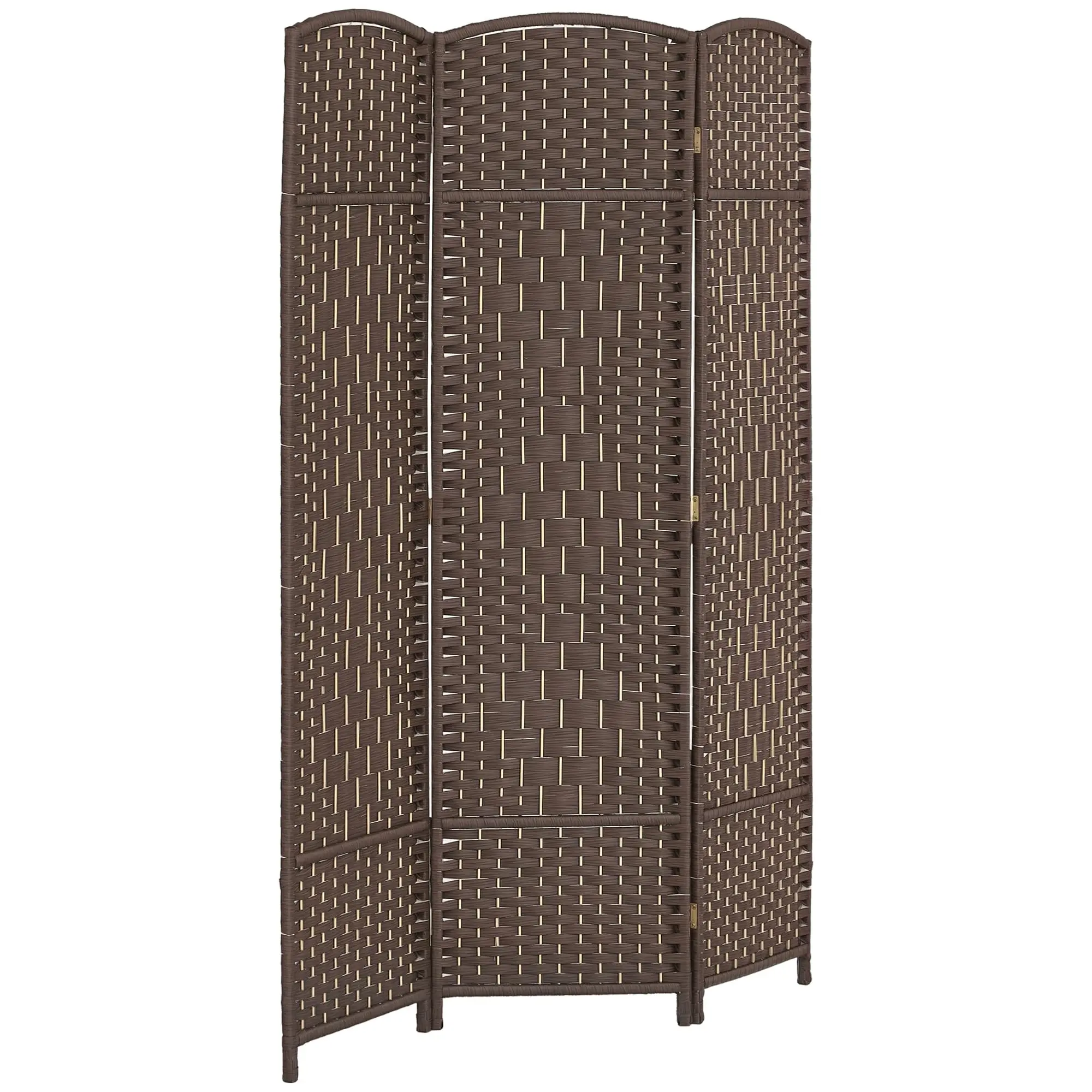3 Panel Room Divider 6 Ft Privacy Sn Hand-Woven Washed Oak