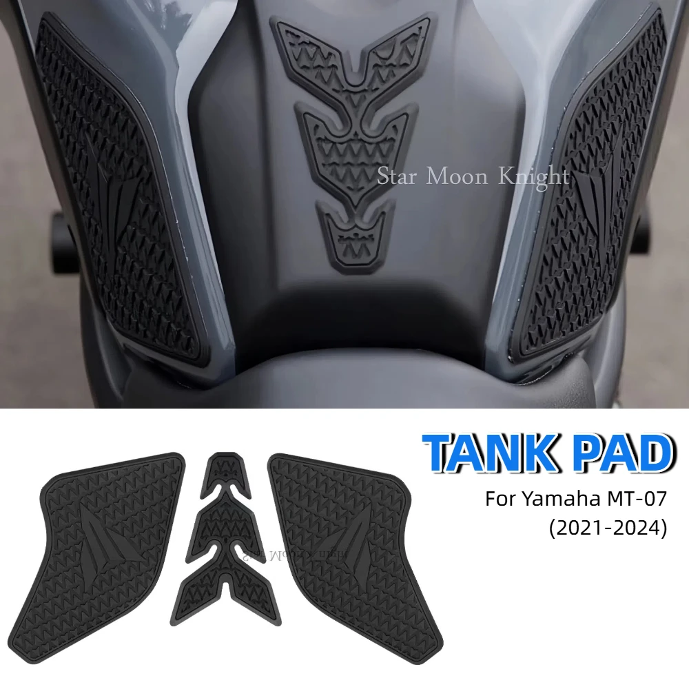 Для Yamaha MT07 MT 07 MT-07 2021-2024 мотоциклетная боковая накладка на топливный бак, защитные наклейки, газовая наколенница, тяговая накладка, накладка на бак