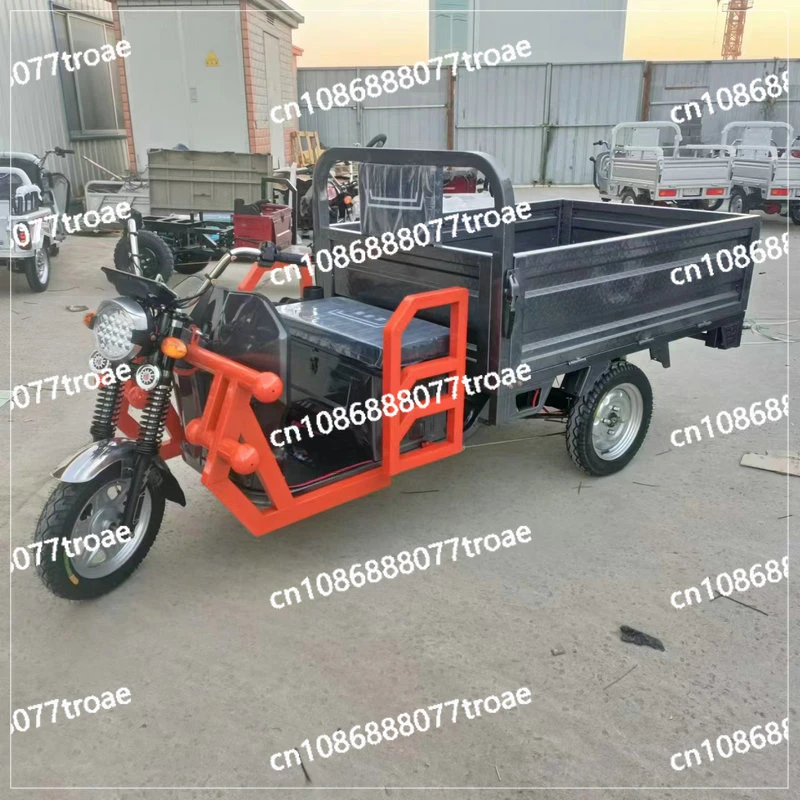 1.6-meter steel plate tank electric tricycle, agricultural freight king high-power traction electric scooter