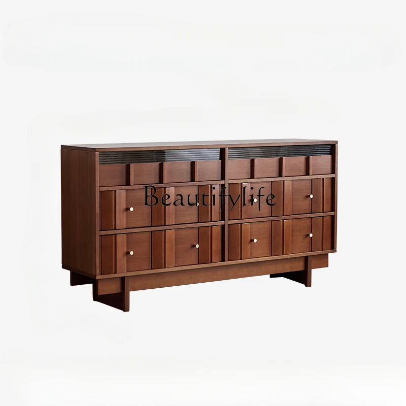 

Solid Wood Chest of Drawers Bedroom Drawer Storage Cabinet Room Storage Cabinet Living Room Retro Cabinet