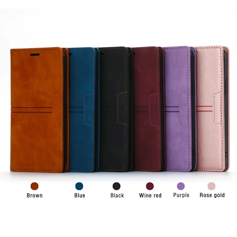 Wallet Flip Business Slot Magnetic Leather Case For Xiaomi Redmi 15C 14C 13C 12C 10C 9 9A 9C 9T Note 14 Pro 14S 13 12S Cover
