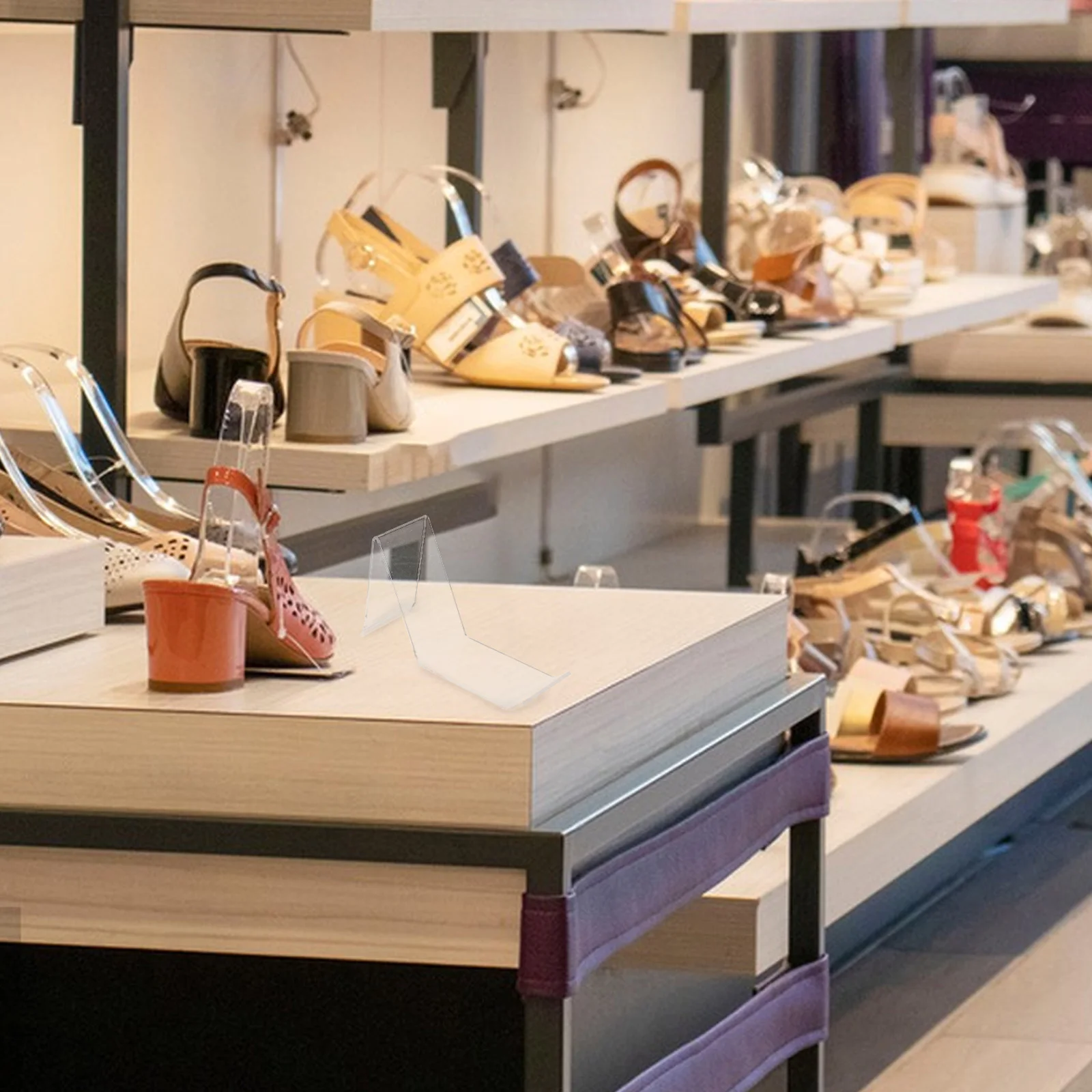 4Pcs Clear Shoe Display Stand Strong Pmma Build Stable Table Top Holder for Sneakers Sandals Retail Display Rack