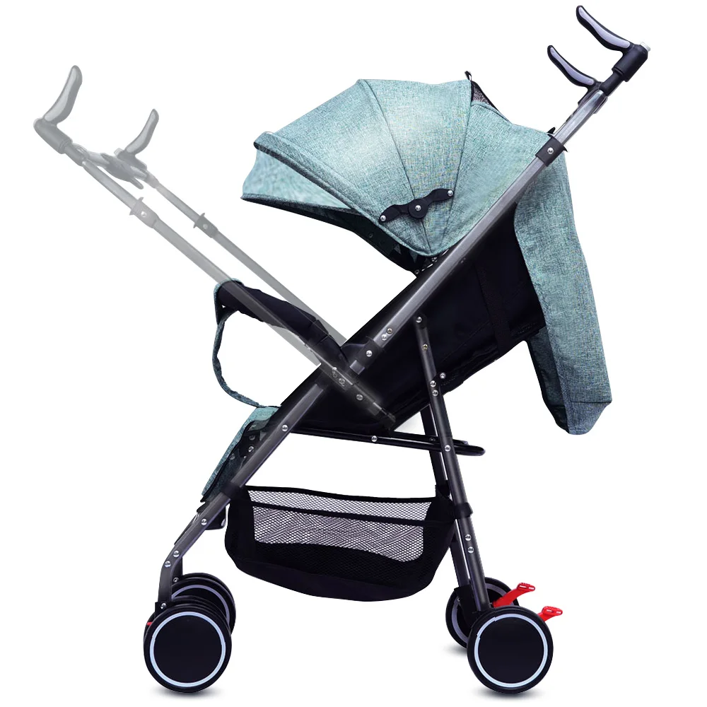 Passeggino Poussette Portable Folding Kid Child Stroller Iron Two-Way Push Handle Baby Stroller Carriage With Gifts